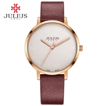 

Julius simple ultra-thin unisex watch leather strap fashion brand logo fashion watch silver rose gold watch JA-953