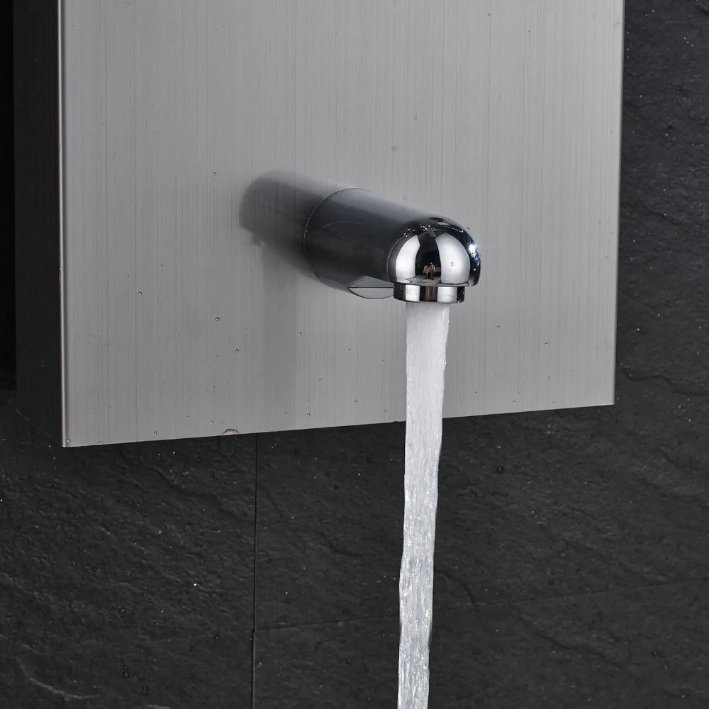 Нержавеющая сталь водопад дождевая душевая панель настенный ванной душевой кран душевая панель колонна с ручным распылителем