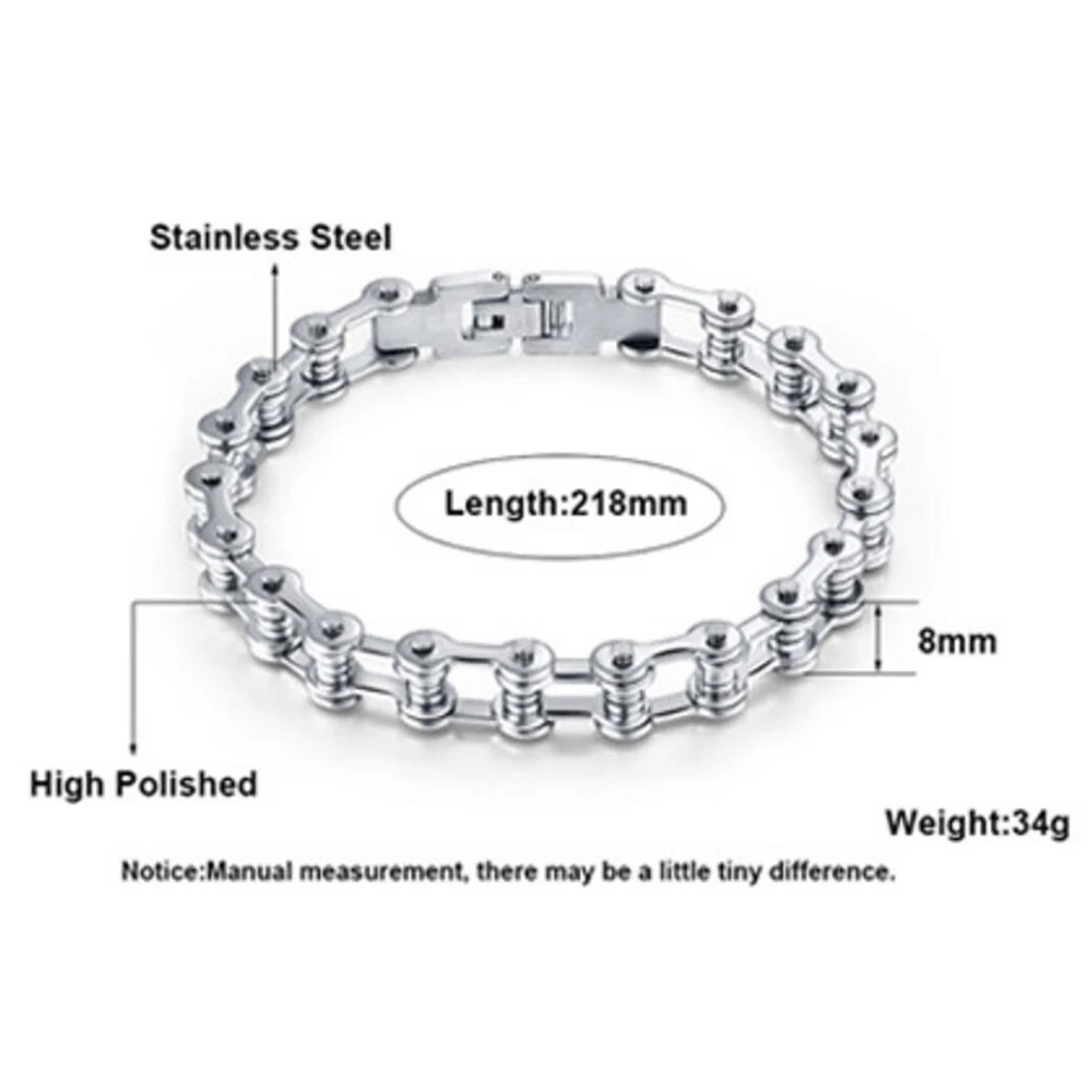 Stainless Steel Biker Bracelet Men's Motorcycle Chain Punk Rock Male Bracelet Biker Bicycle Bracelets stainless steel bracelet metal bracelet