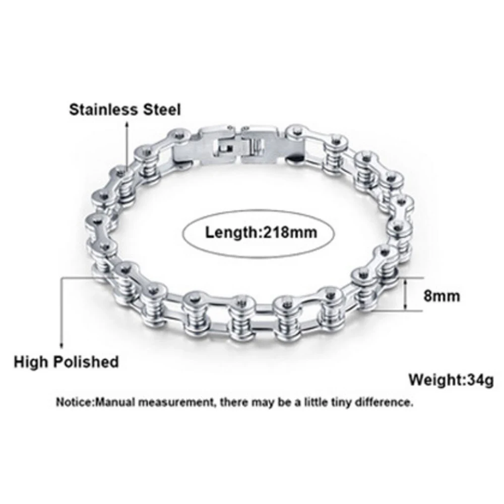 Высочайшее качество, нержавеющая сталь, Байкерский браслет, Мужская Мотоциклетная цепь, панк-рок, мужской браслет, байкерские велосипедные браслеты для мужчин