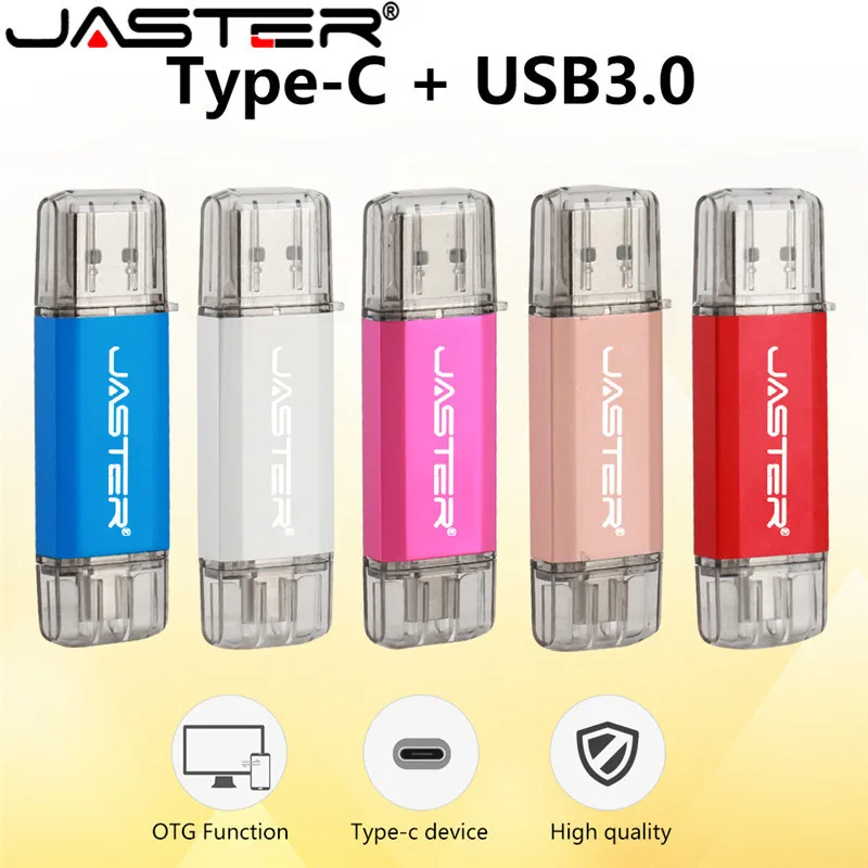 JASTER 2 в 1 USB флеш-накопитель USB 3,0& OTG& type-C Micro USB 128 ГБ Флешка 64 ГБ 32 ГБ 16 ГБ Ручка карта памяти Двойной Тип C