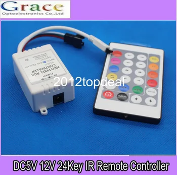 

DC5V 12V 24Key IR Remote Controller WS2811 WS2812B Pixel LED Strip Light Module