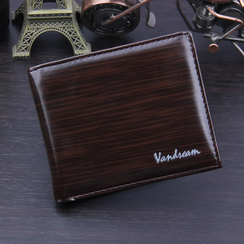 New men's short wallet creative men's wallet brand wood stripe bag retro business popular wallet No zipper solid color 226 New men's short wallet creative men's wallet brand wood stripe bag retro business popular wallet No zipper solid color 226