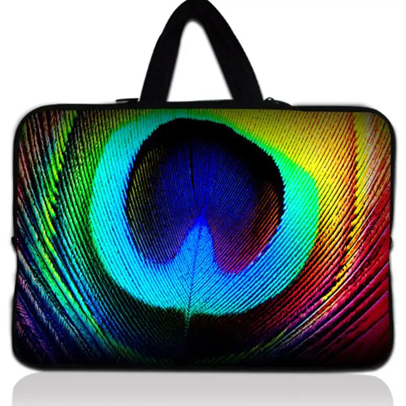 

Peacock Feather Laptop Sleeve 12 Inch For Capa Macbook Air 11.6 12.2 Notebook Case Cover Inner Zipper Pouch For Hp Asus #