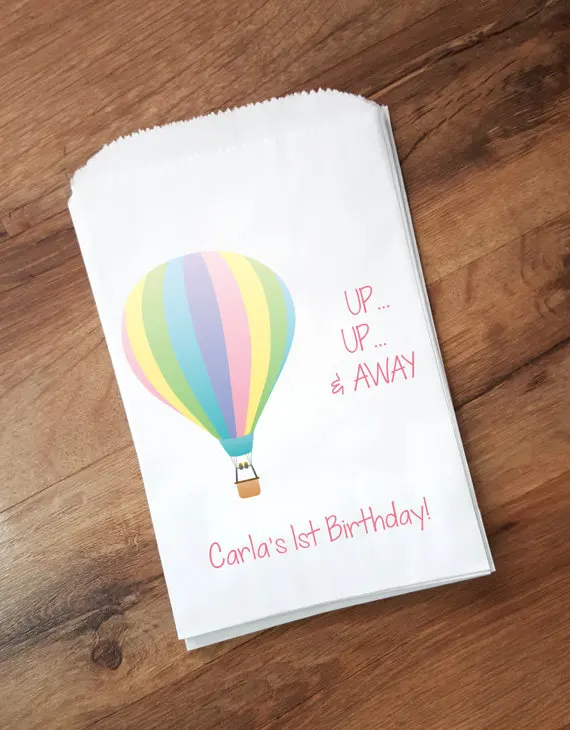 Personalized Hot Air Balloon Birthday Candy Buffet Treat Gift Bar Bags