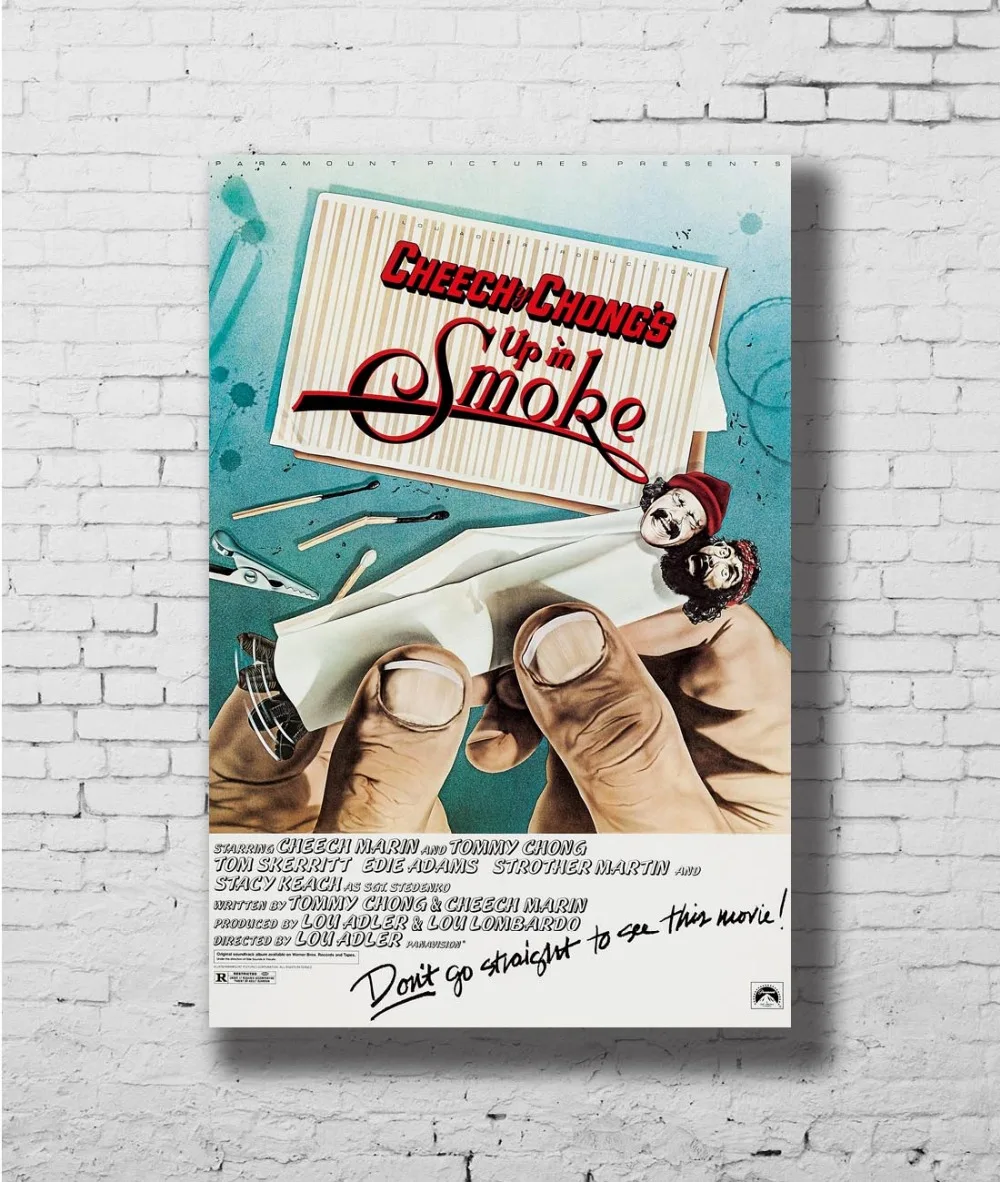 

UP IN SMOKE Movie Cheech and Chong Weed Wall Sticker Home Decoration Silk Art Poster