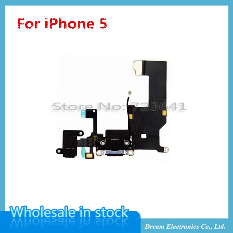 

MXHOBIC 20pcs/lot USB Charging Charger Port Ribbon For iPhone 5 5G Headphone Audio Jack Dock Connector Flex Cable