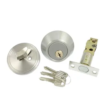 

EWS-Home Door Locking Security Single Cylinder Deadbolt Lock Silver Tone