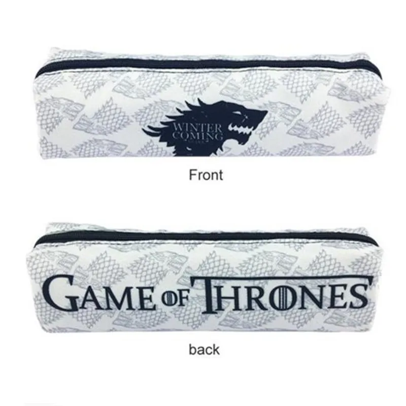 

1pc/lot Stationey Game of Thrones Double Zip School Pencil Bag Children Student Pen Case Stationery Box Boy Girl Gifts 24cm