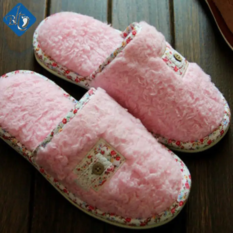 

New Brown Bottom Pink Slippers Women Shoes Cotton Indoor Autumn Winter Home Pantufas Pantuflas Pantofole Donna Chinelo Masculino