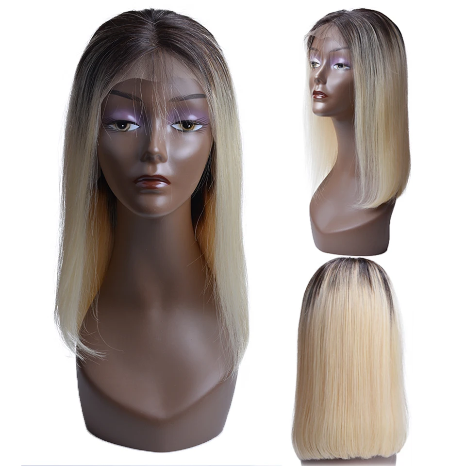 

Short Bob Wigs Brazilian Straight Human Hair Lace Front Wigs For Women Natural Black/#613 Short Remy Hair Wigs