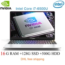 P10-07 16G RAM 128G SSD 500G HDD Intel i7-6500u 15.6 Gaming laptop 2.5GHZ-3.1GHZ NvIDIA GeForce 940M 2G with Backlit keyboard"
