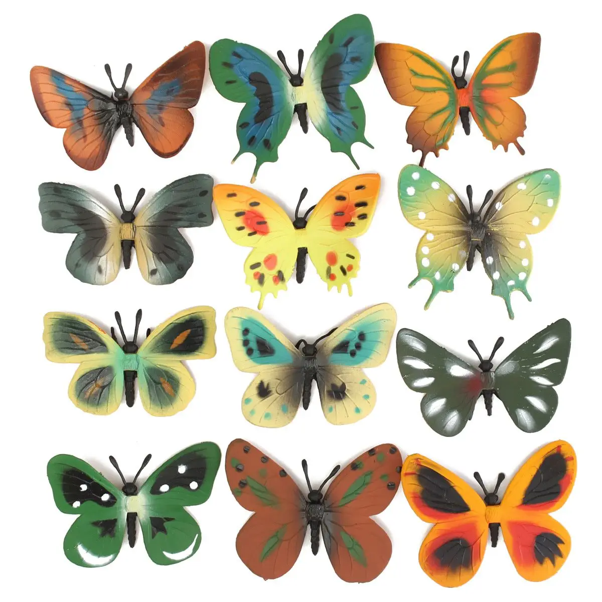 FBIL 12Pcs Plastic Butterfly Animals Models Figure Wildlife Education