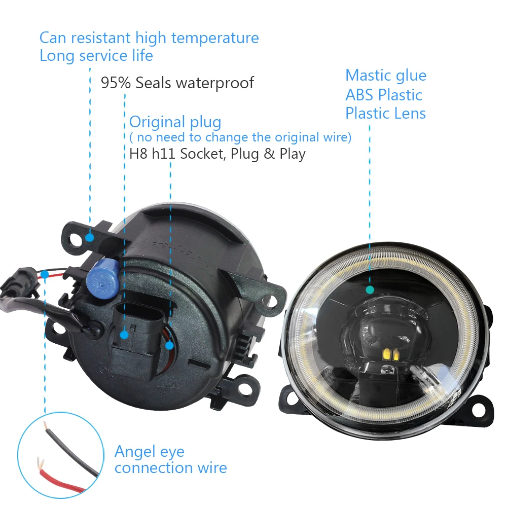 Buildreamen2 для Ford Mondeo Fusion автомобильный 4000лм светодиодный противотуманный светильник объектив ангел глаз DRL Дневной ходовой светильник 12 в 2013