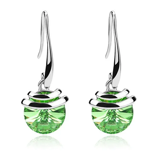 Серьги-подвески женские с кристаллами Swarovski длинные в подарок на День Св.