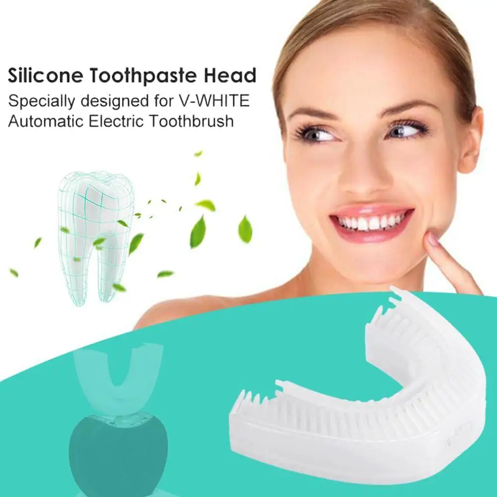 

360° Automatic Sonic Electric Toothbrush Mouth Tray Intelligent U Type Automatic Toothbrush Mouth Piece Silicone Soft Brush Head