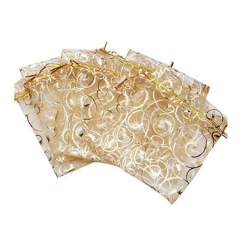 

100pcs 9x12cm Wedding Christmas Gift Pouches Bag Organza Bags Jewelry Packaging bags Wedding Event Party Decoration Supplies