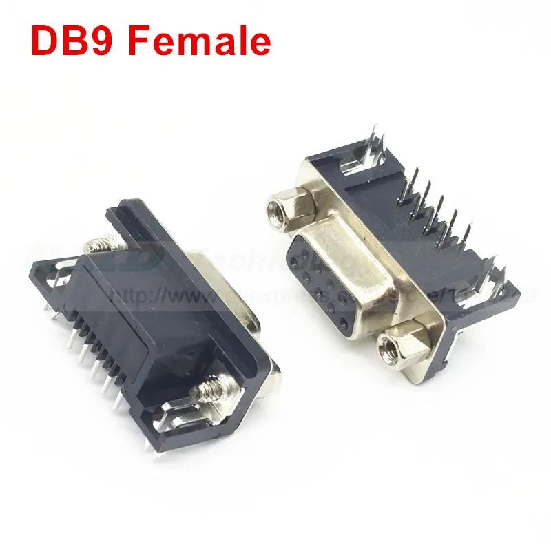 

10pcs/lot DB-9 10 PCS DB9 Male Female PCB Mount, D-Sub 9 pin PCB Connector,RS232 Connector