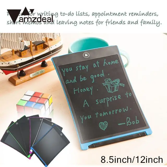 Special Offers amzdeal 8.5" LCD Graphics Drawing Writing Board Digital Tablet Mini Whiteboard Memo Board with Stylus