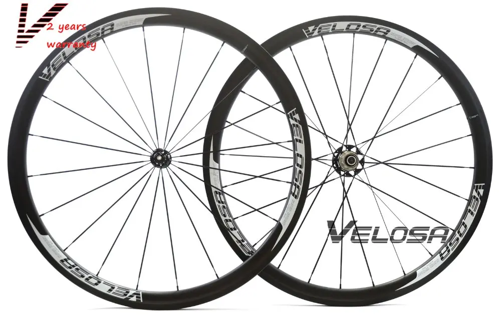 Велосипедная карбоновая колесная пара Velosa Sprint 35 клинчерная покрышка 38