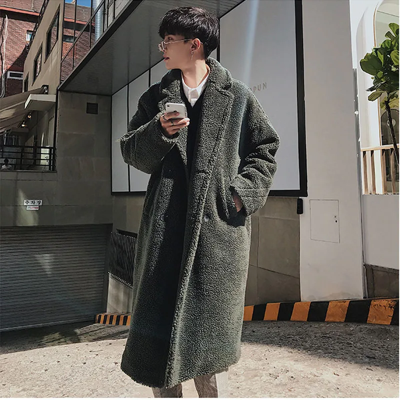 FASHION Uomo Lana Cappotto Invernale Giacca Trench Cappotto Outwear cappotto manica lunga