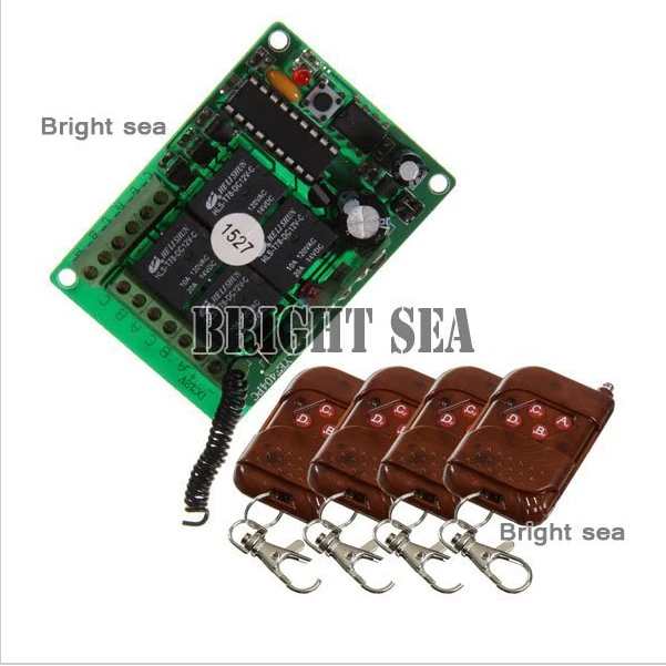 

New DC 12V 10A 4CH Learning Code RF Wireless Remote Control Switch Systems 1 Receiver 4 controllers