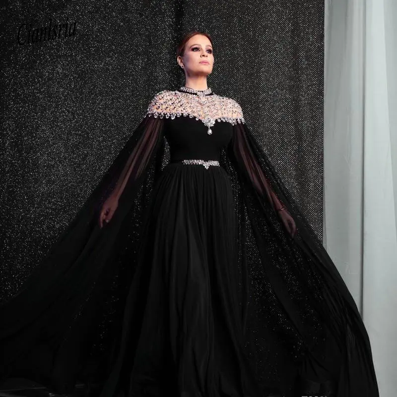 yousef-aljasmi-black-chiffon-long-arabic-evening-dress-with-cape-sleeves-crystal-rhinestones-high-neck-dubai-prom-formal-dresses
