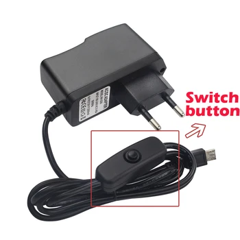 Raspberry Pi 3 Model B+ Power Charger 5V 2.5A Power Adapter Micro Cable with ON/OFF Switch Button for Raspberry Pi 3 Model B