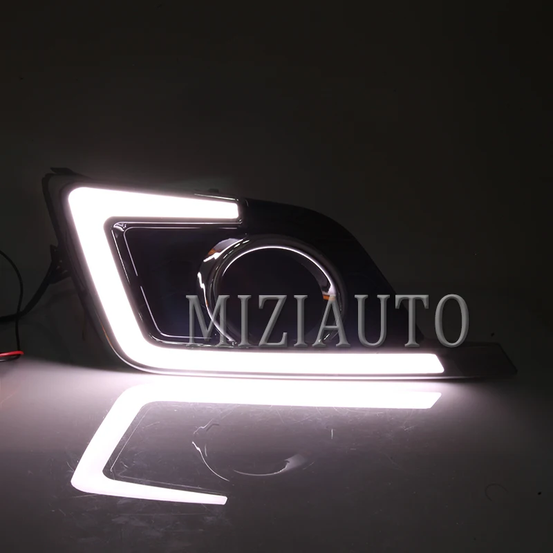 Автомобильный MIZIAUTO 1 пара для Nissan Sentra Светодиодный дневной ходовой свет Автомобильные аксессуары 12 В DRL с желтым поворотным сигналом