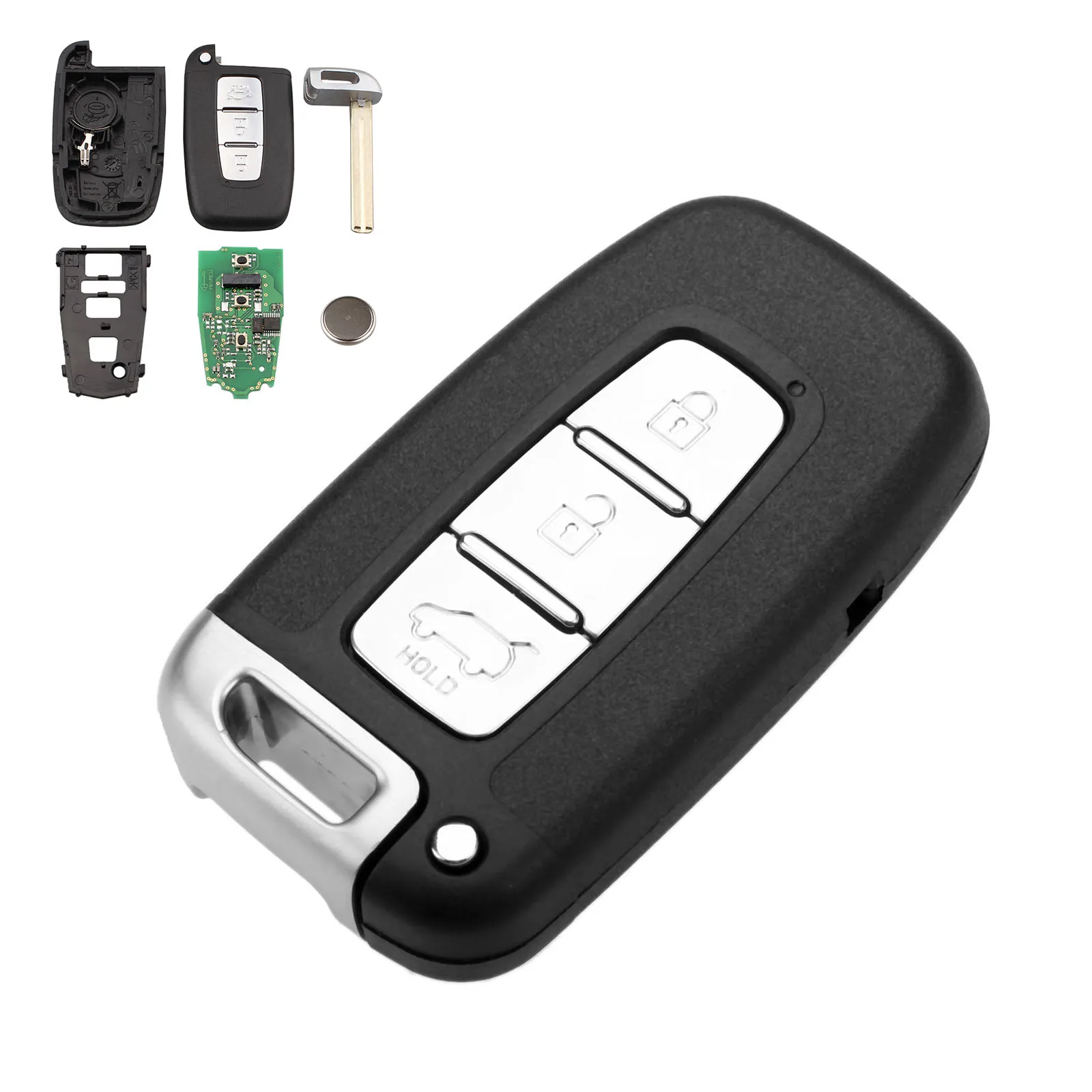 

Yetaha 3 Buttons Car Remote Smart Key For Hyundai I30 I45 Ix35 Genesis Equus Veloster Tucson Sonata Elantra PCF7952 Chip 433 MHz