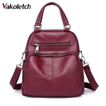 

High Quality Schoolbag Elegant Mochilas Escolar Feminina 2020 New Fashion Woman Backpack Leather Brands Female Backpacks KL345