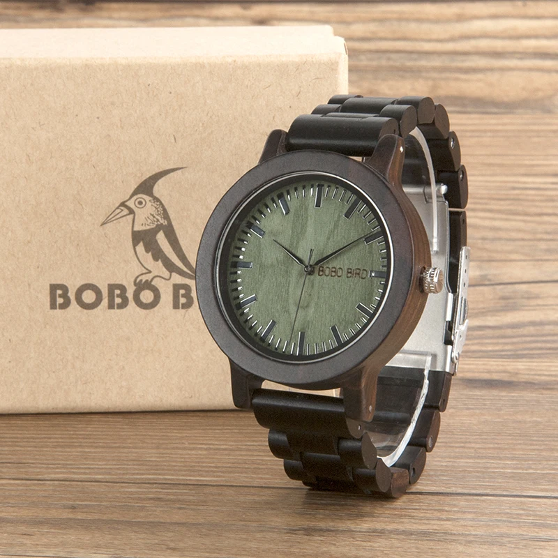 Casual Vintage Watch Men BOBO BIRD Wooden Watches Handmade Wooden Band Male Wristwatch relogio masculino C-M04