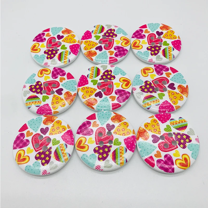 

XinDong 40MM painting wooden coat button 4 hole sewing decorative clothes boots buttons accessory sweater button 1 PCS