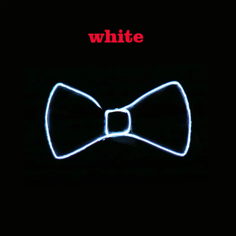 Лидер продаж EL продукт EL Wire очки+ EL галстук-бабочка светящиеся вечерние принадлежности светодиодный светильник украшение диджей ночной клуб украшения костюмов - Цвет: White