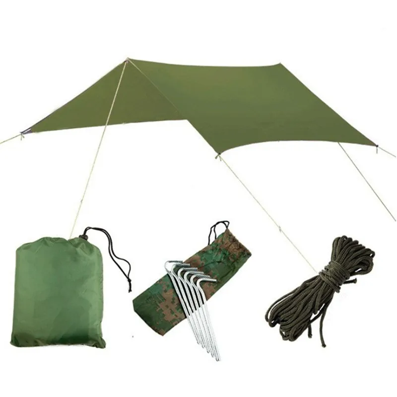 Сверхлегкий бесшумный пирамидальный внутренний сетчатый тент Портативный 2 человека Открытый Летний Кемпинг Пляжный тент для альпинизма Велоспорт путешествия - Цвет: Tent Tarp