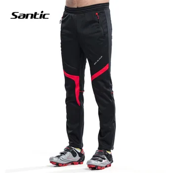 

Santic Warm Cycling Pants Trousers Men Autumn Winter Fleece Thermal Long Sport Bicycle Pants Downhill Road Mountain Bike Pants
