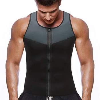 

2019 Neoprene Shaperwear Men New Slimming Body Shaper Brand Zipper Fashion Waist Trainer Workout Weight Loss Sauna Vest Male