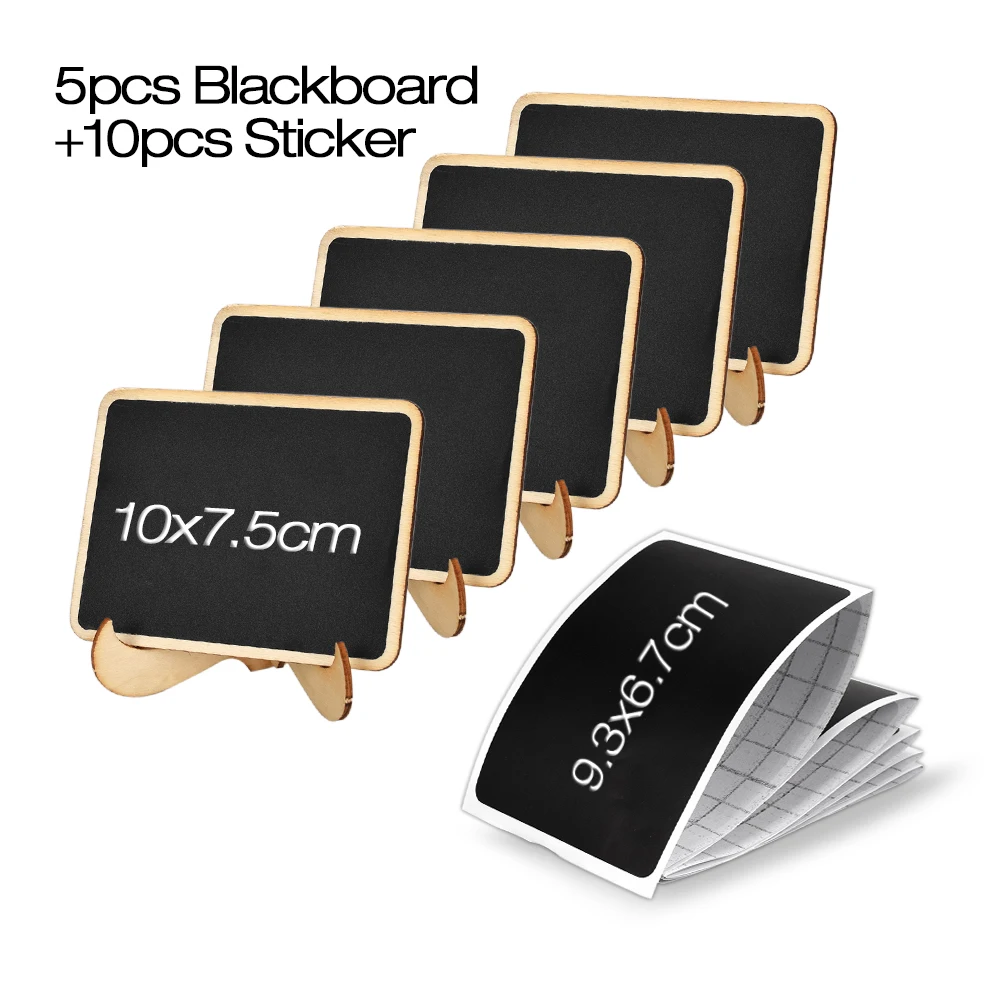 

10pcs Jar Labels Sticker Blackboard Stickers 5pcs Wooden Blackboard Kitchen Label Sticker Organizer Jar Jam Spices Stickers Tags