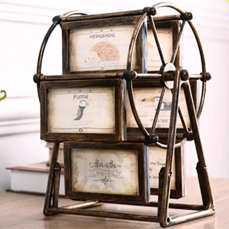 Baby Photo Frame,12 Photos 5 Inch Ferris Wheel Windmill Shape Picture Frame,Table Desk Decoration,Baby Shower Gift,Home Art Decor