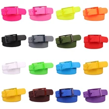 Cinturón de plástico ecológico para hombre y mujer, cinturones de goma de silicona Unisex de Color caramelo, accesorios de correa de cuero para Vaqueros, novedad