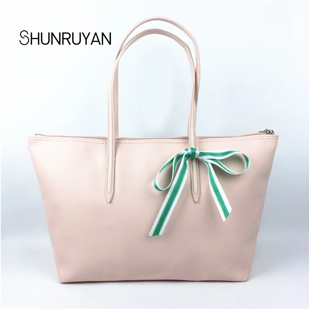 SHUNRUYAN, женская сумка, бренд, дизайнерская, элегантная, с бантиками, повседневная, тоут, сумка через плечо, сумка через плечо, женская сумка - Цвет: light pink