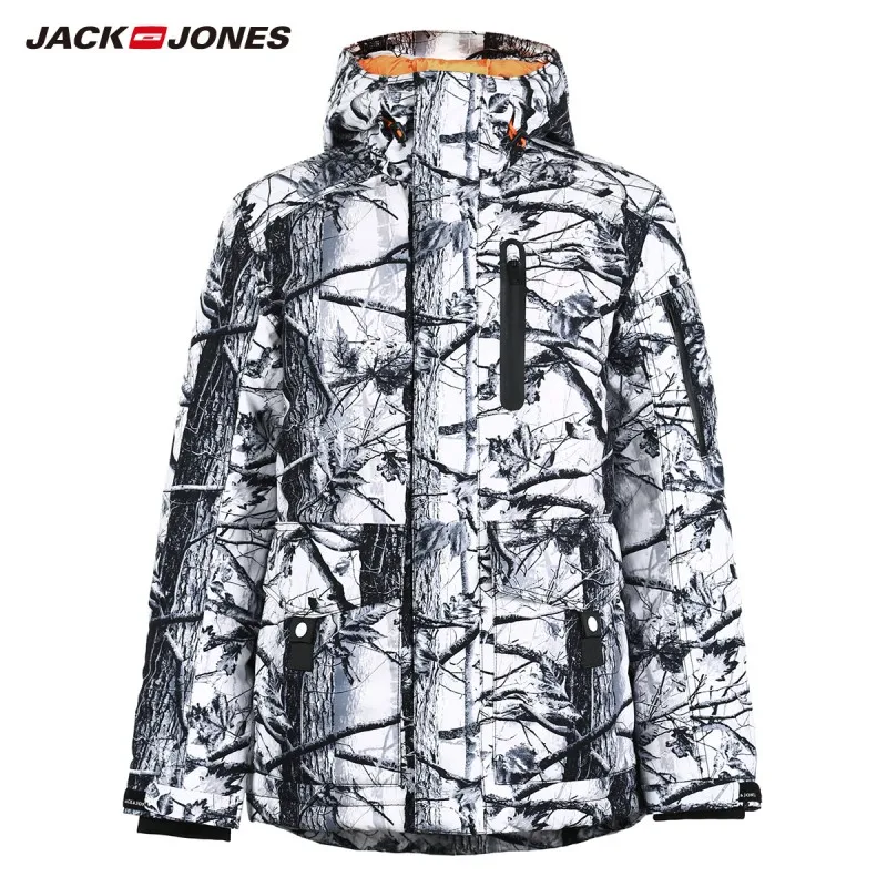 JackJones для мужчин зимние с капюшоном уличная одежда мужской повседневное Мода подпушка куртка пальто swear C | 218312519