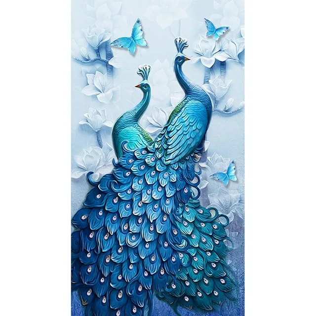 

Diamond Embroidery Peacock Animal Feather 5D DIY Painting Cross Stitch Full Square Home Decor Canvas