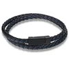 Men’s Genuine Leather Magnet Stainless Steel Rope Bracelet Budget Friendly Accessories 