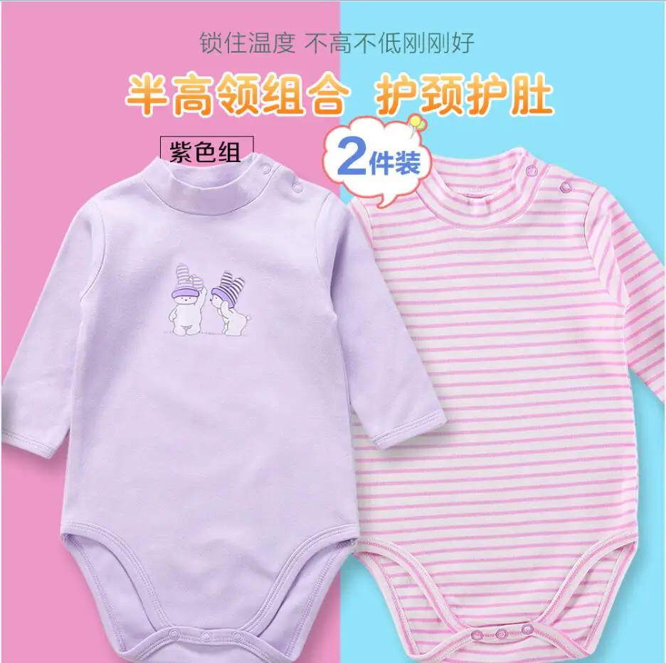 Комплект одежды для малышей из 2 предметов; боди для малышей с длинными рукавами; костюмы для малышей; Одежда для мальчиков и девочек; одежда для детей из хлопка - Цвет: purple pack 2pcs