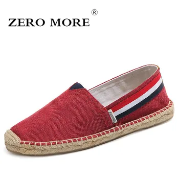 

Zero more National Hemp Mens Shoes Summer Espadrilles Men 2019 Canvas Shoes Men Breathable Patchwork Men's Loafers Slip On