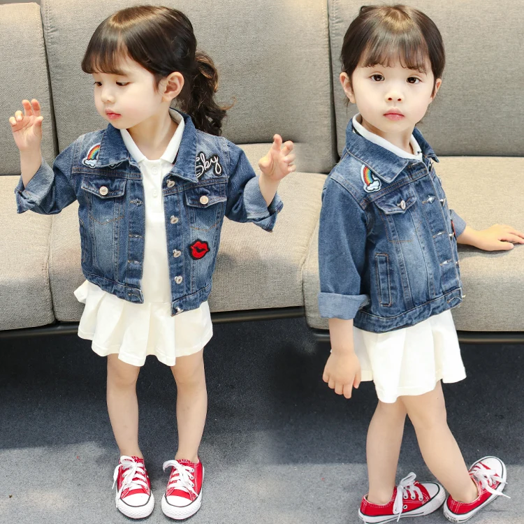 Girls Spring Cotton Denim Jacket Baby Clothes Outerwear Little Infant