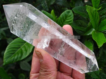 

ying A 422NATURAL Clear quartz crystal double point healing (0601)