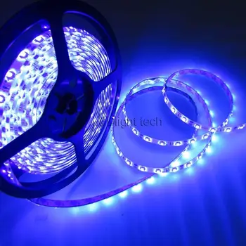 

5M 3528 SMD Purple UV Ultraviolet 395-405nm 300 LED Flex Strip Light Waterproof 12V White PCB