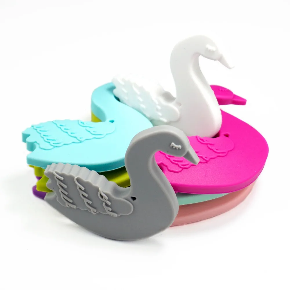 Food Grade Silicone Teethers Animal Swan Baby Teether Infant Chew Charms Kids Teething Gift Toddler Toys 20pcs Sutoyuen | Мать и ребенок